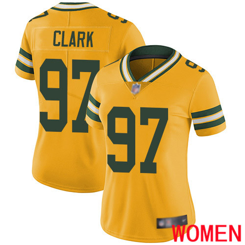 Green Bay Packers Limited Gold Women #97 Clark Kenny Jersey Nike NFL Rush Vapor Untouchable